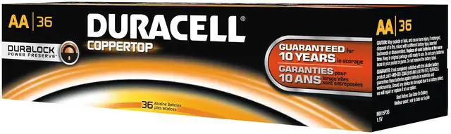 Alt view image 10 of 10 - DURACELL mn15p36 Duracell CopperTop AA Alkaline Battery, 36 PK, 1.5VDC