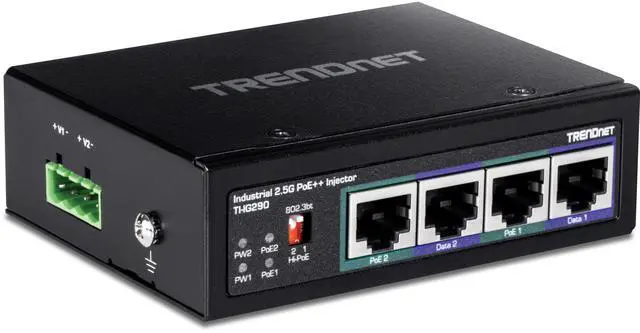 Alt view image 19 of 20 - TRENDnet 95W 2-Port Industrial 2.5G PoE++ Injector,  Supports PoE IEEE 802.3af, PoE+ IEEE 802.3at, And PoE++  IEEE 802.3bt, Not Compatible With Passive PoE Devices,  Black, TI-IG290