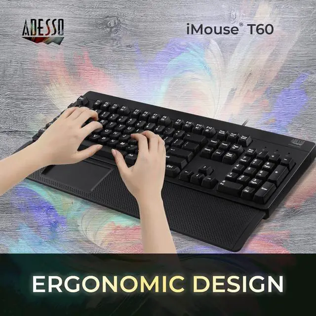 Alt view image 16 of 16 - Adesso iMouse T60 TouchPad - Optical - Wireless - 32.81 ft - Radio Frequency - 2.40 GHz - USB - 1600 dpi - SymmetricalAA Battery Supported