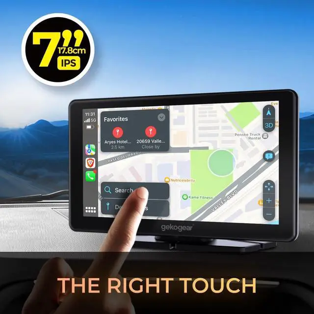 Alt view image 13 of 14 - GekoGear Orbit C100 7-Inch Infotainment Car Display, Apple/Android Compatible