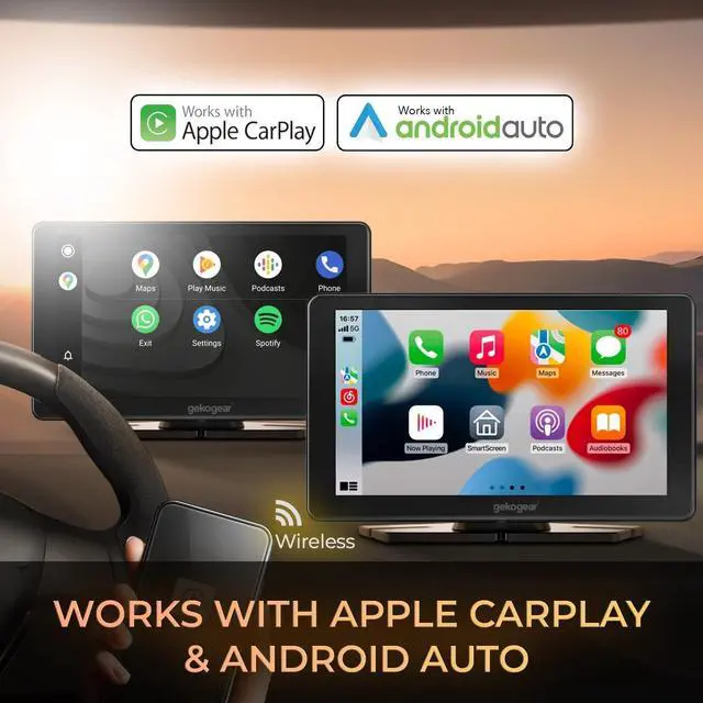 Alt view image 10 of 14 - GekoGear Orbit C100 7-Inch Infotainment Car Display, Apple/Android Compatible