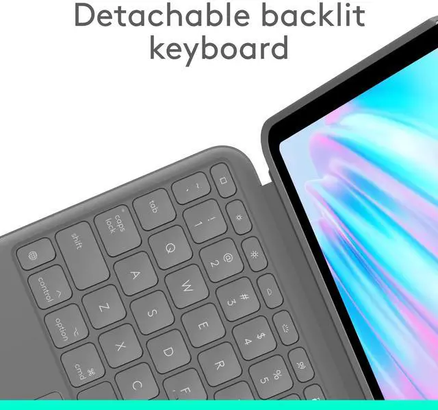 Alt view image 11 of 14 - Logitech Combo Keyboard Case for 11in iPad Air Oxford Grey 920012626