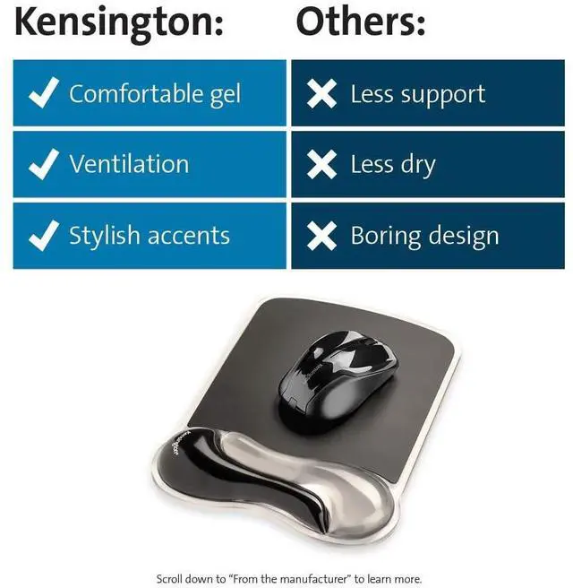 Alt view image 13 of 13 - Kensington Duo Gel Mouse Pad Wrist Rest K62399US