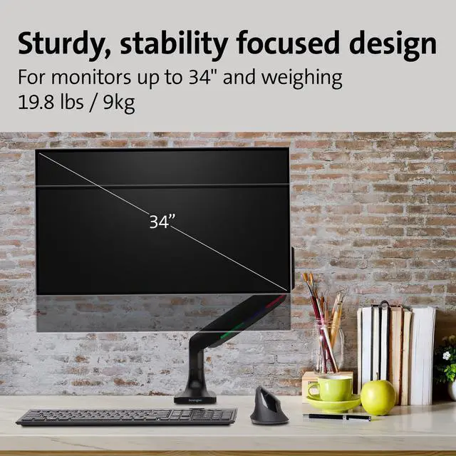 Alt view image 20 of 20 - Kensington K59600WW SmartFit Mounting Arm for up to a 34" Display, Black