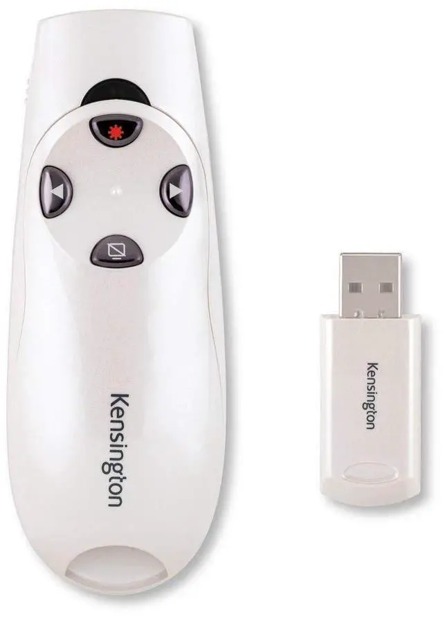 Alt view image 16 of 18 - Kensington Presenter Expert Wireless with Red Laser - Pearl White - Wireless - Radio Frequency - 2.40 GHz - Pearl White - USB - 6 Button(s)