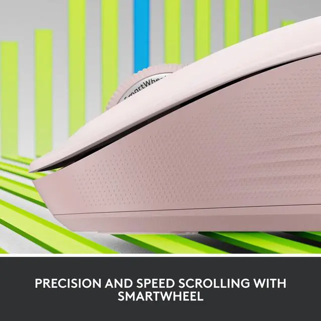 Alt view image 8 of 12 - Logitech Signature M550 Mouse - Optical - Wireless - 32.81 ft - Bluetooth/Radio Frequency - 2.40 GHz - Rose - USB - 4000 dpi - Scroll Wheel - 3 Button(s) - 3 Programmable Button(s) - Small/Medium Hand