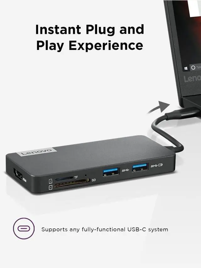 Alt view image 18 of 20 - Lenovo USB-C 7-in-1 Hub
