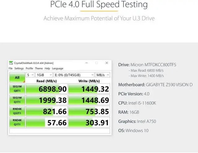 Alt view image 11 of 13 - StarTech PCIe 4.0 x4 Adapter for 2.5" U.3 NVMe SSDs PEX4SFF8639U3