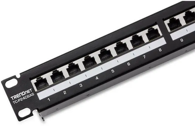 Alt view image 19 of 20 - TRENDnet TC-P24C6AS 24-port Cat6A Shielded 1U Patch Panel, 1000BASE-T / 10GBASE-T Support, compatible with cat5e, cat6, cat6a, 110 or Krone type