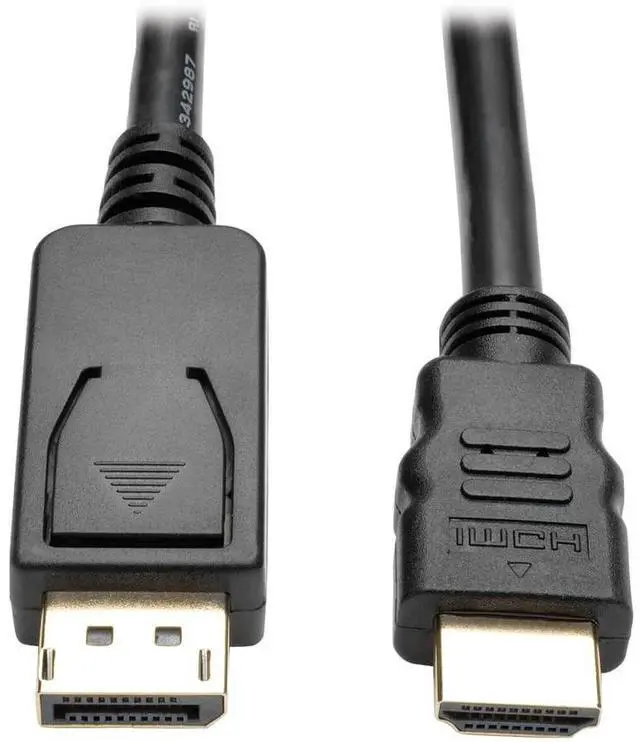 Alt view image 2 of 2 - Tripp Lite 6ft DisplayPort to HDMI Adapter Converter Cable DP w/ Latches to HDMI