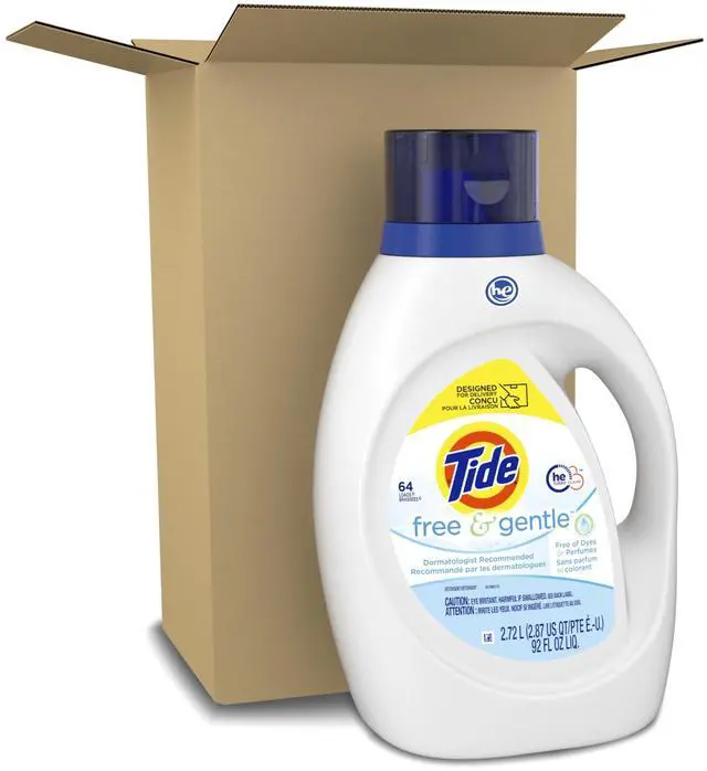 Alt view image 4 of 8 - Tide Free and Gentle Liquid Laundry Detergent Unscented 92 oz Bottle 80355232