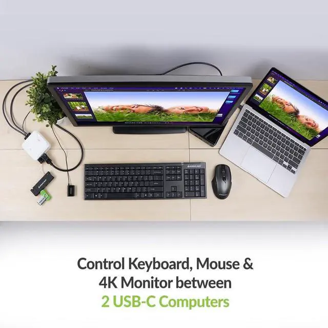 Alt view image 17 of 20 - IOGEAR 2-Port 4K USB-C KVM Switch with DisplayPort output GCS72CC