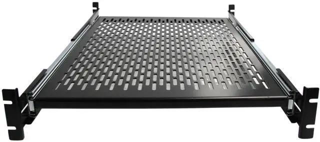 Alt view image 6 of 9 - StarTech.com Server Rack Shelf - 2U - 20 to 30in Adjustable Mounting Depth - Vented - Server Rack Cabinet Shelf - 24in D