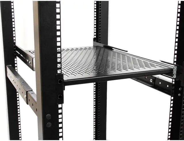 Alt view image 8 of 9 - StarTech.com Server Rack Shelf - 2U - 20 to 30in Adjustable Mounting Depth - Vented - Server Rack Cabinet Shelf - 24in D