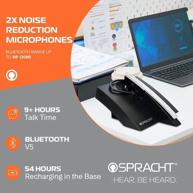 Alt view image 4 of 8 - ZuM Monaural Over-The-Ear Bluetooth Headset HSOTEQ