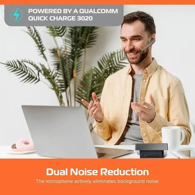 Alt view image 3 of 8 - ZuM Monaural Over-The-Ear Bluetooth Headset HSOTEQ