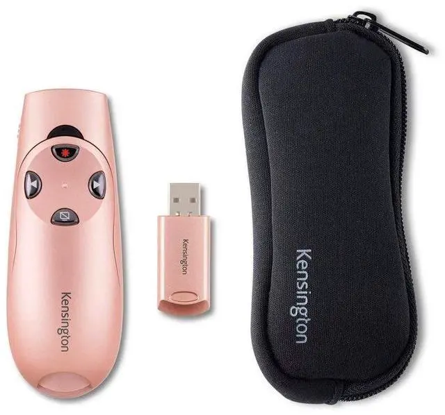 Alt view image 5 of 9 - Kensington Presenter Expert Wireless with Red Laser - Rose Gold - Wireless - Radio Frequency - 2.40 GHz - Rose Gold - USB - 6 Button(s)