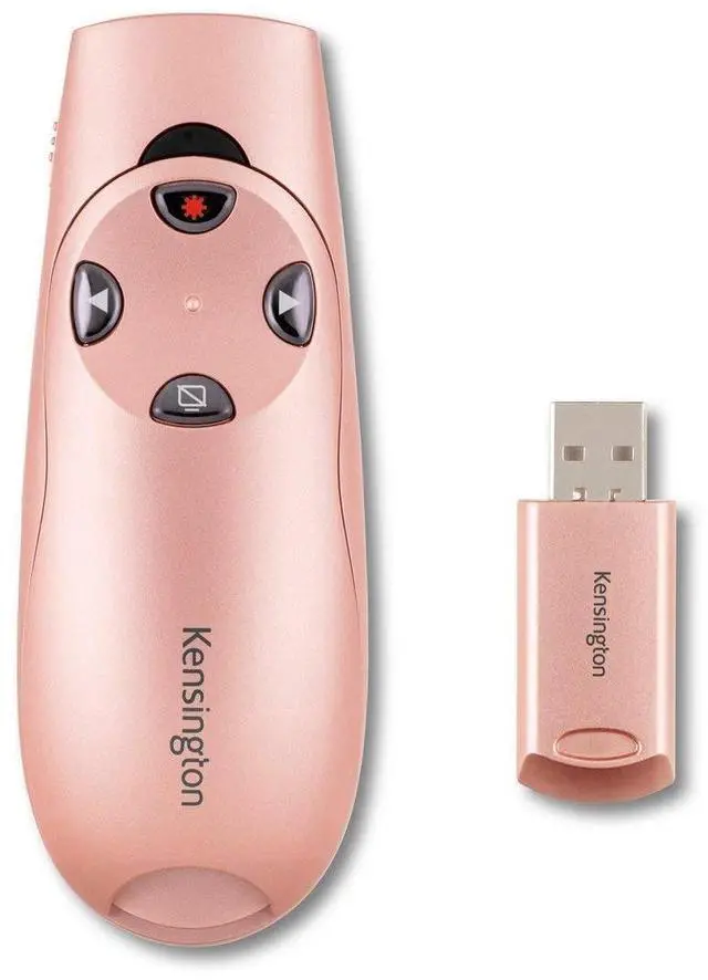 Alt view image 7 of 9 - Kensington Presenter Expert Wireless with Red Laser - Rose Gold - Wireless - Radio Frequency - 2.40 GHz - Rose Gold - USB - 6 Button(s)