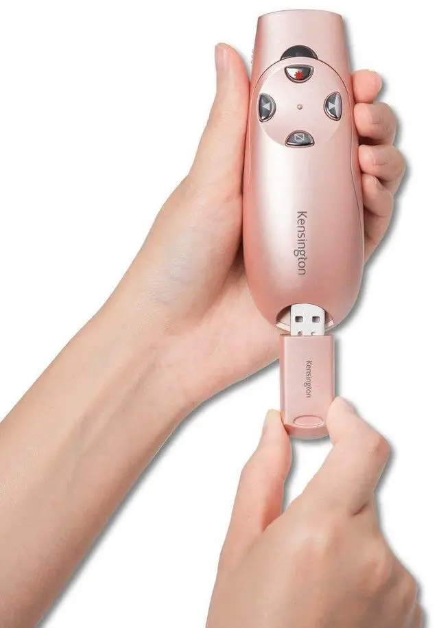 Alt view image 9 of 9 - Kensington Presenter Expert Wireless with Red Laser - Rose Gold - Wireless - Radio Frequency - 2.40 GHz - Rose Gold - USB - 6 Button(s)