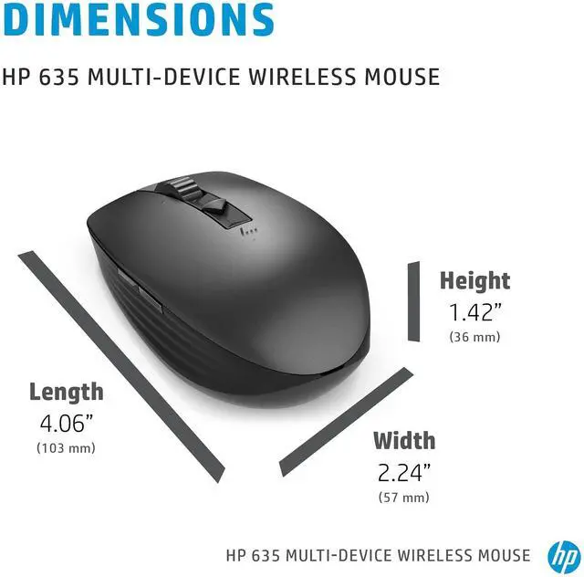 Alt view image 11 of 16 - HP 635 Multi-Device Wireless Mouse