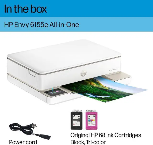 Alt view image 18 of 18 - HP Envy 6155e All-in-One Inkjet Printer, Color Mobile Print, Copy, Scan, Mobile