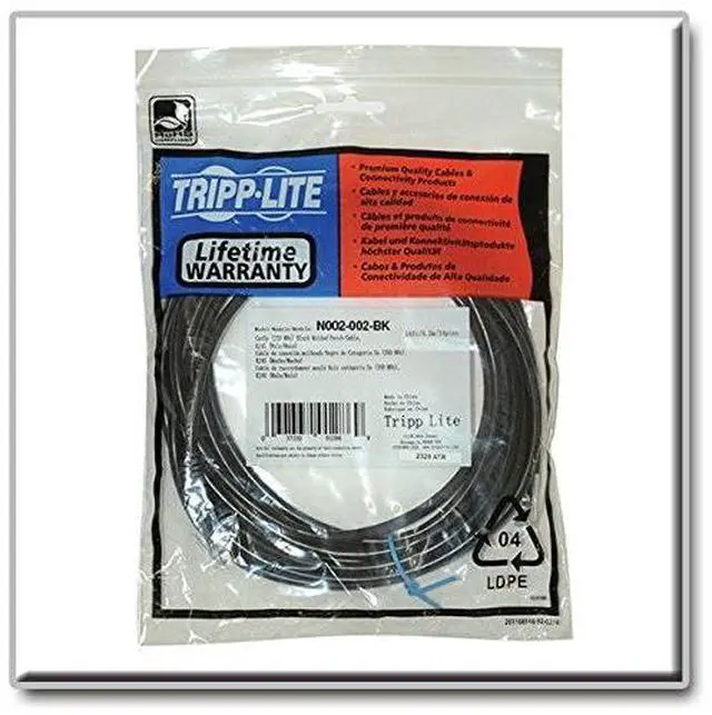 Alt view image 6 of 8 - TRIPP LITE N002-002-BK 2FT CAT5E / CAT5  350MHZ MOLDED PATCH CABLE RJ45 M/M BLACK 2FT