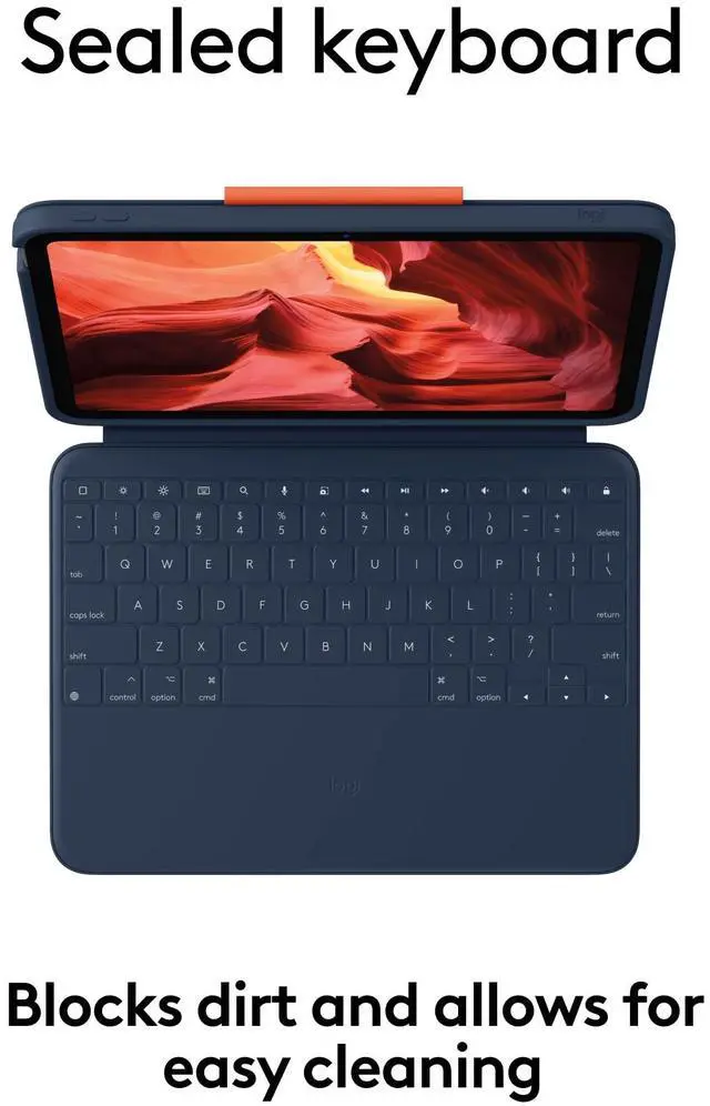 Alt view image 12 of 16 - Logitech RUGGED COMBO 4 Protective keyboard case for iPad (10th gen) 920-011133