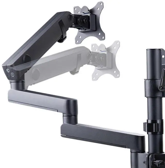 Alt view image 15 of 15 - Startech Triple monitor desk mount with support up to 27" monitors with height adjustable articulating arms - VESA 75x75/100x100, Tool-Less Arm Adjustments, C-Clamp/Grommet Mount