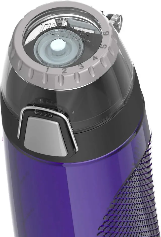 Alt view image 9 of 11 - Thermos HP4100PU6 Thermos 24 oz Plastic Hydration Bottle w Meter Purple