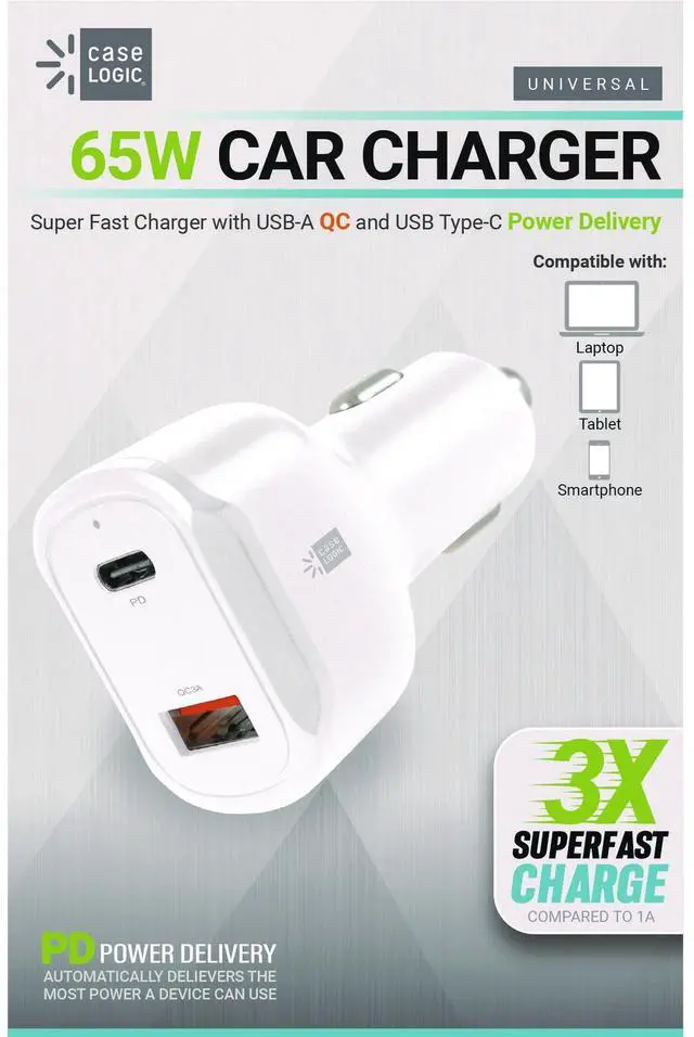 Alt view image 2 of 2 - PD Car Charger 60 W Two 2 A Ports White CLPDV6105WT