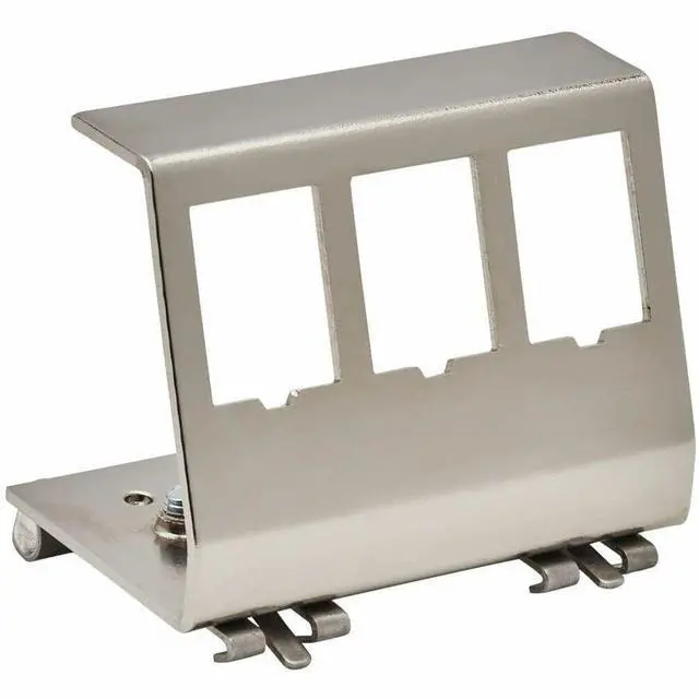 Alt view image 2 of 12 - Eaton Tripp Lite Series 3-Port Metal DIN-Rail Mounting Module for Snap-In Keystone Jacks and Couplers Silver TAA