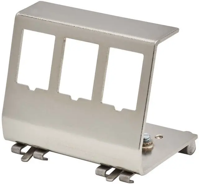 Alt view image 8 of 12 - Eaton Tripp Lite Series 3-Port Metal DIN-Rail Mounting Module for Snap-In Keystone Jacks and Couplers Silver TAA