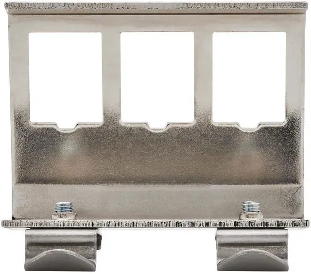 Alt view image 9 of 12 - Eaton Tripp Lite Series 3-Port Metal DIN-Rail Mounting Module for Snap-In Keystone Jacks and Couplers Silver TAA