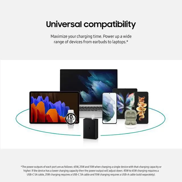 Alt view image 9 of 13 - Samsung 65W Trio Power Adapter, Black EP-T6530NBEGUS