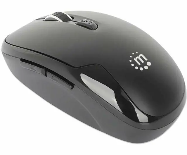 Alt view image 8 of 8 - Manhattan MW6185 Wireless Optical USB Mouse - Full-size Mouse - Optical - Wireless - 32.81 ft - Radio Frequency - 2.40 GHz - Black - USB Type A - 1600 dpi - Scroll Wheel - 6 Button(s) - Right-handed -