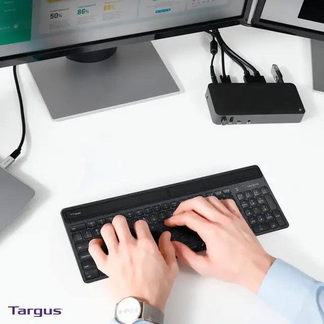 Alt view image 2 of 7 - Targus Sustainable Ergonomic EcoSmart Keyboard AKB871US