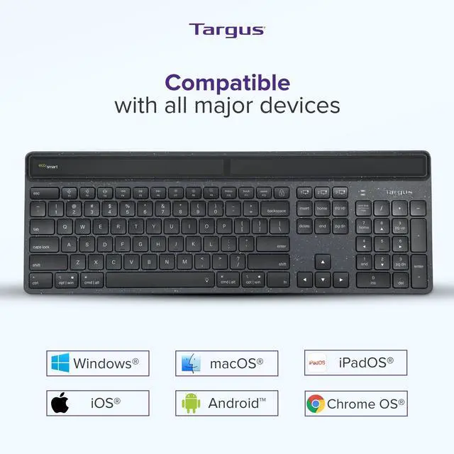 Alt view image 6 of 7 - Targus Sustainable Ergonomic EcoSmart Keyboard AKB871US