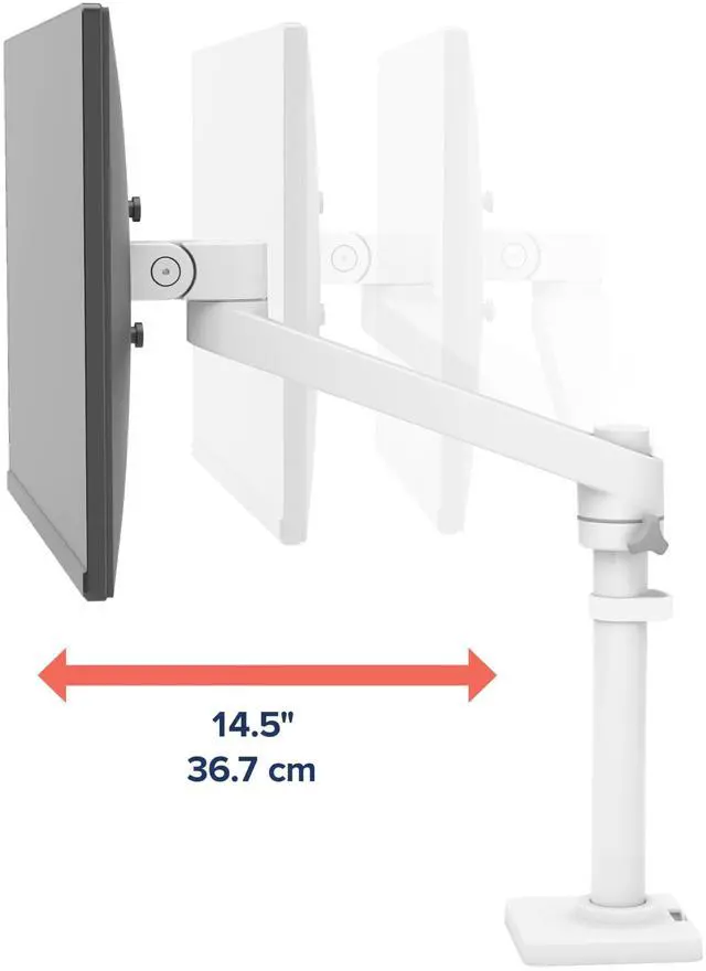 Alt view image 10 of 12 - Ergotron Nx Desk Mount Monitor Arm White 45-669-216