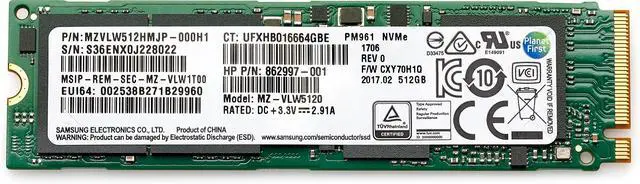 Alt view image 4 of 5 - HP 512 GB Solid State Drive Internal PCI Express NVMe 1 Year Warranty 406L8AA