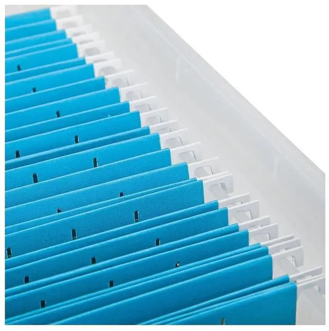 Alt view image 3 of 5 - IRIS Weathertight File Box Letter/Legal Files Clear/Blue Accents 110601