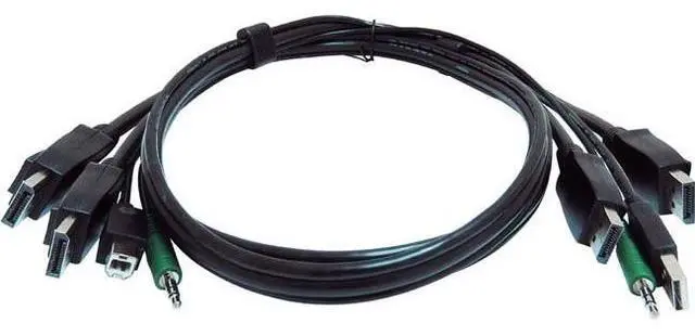 Main image of Black Box Secure KVM Cable Each end 1 USB 1 or 2 DisplayPort 1 3.5mm Audio
