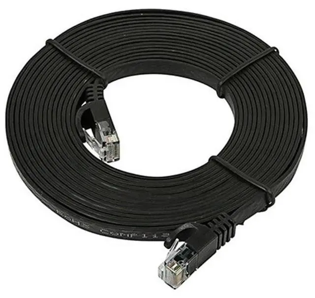 Alt view image 17 of 19 - Monoprice Cat5e Ethernet Patch Cable - 14 Feet - Black | Network Internet Cord - RJ45, Flat,Stranded, 350Mhz, UTP, Pure Bare Copper Wire, 30AWG
