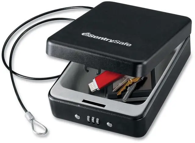 Alt view image 11 of 20 - P005C Portable Combination-Lock Security Safe 0.05 cu ft 5.9 x 8 x 2.6 Black