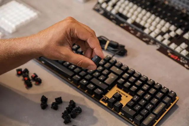 Alt view image 11 of 14 - Cherry KC 200 MX Mechanical Office Keyboard with MX2A Brown Switches, Bronze