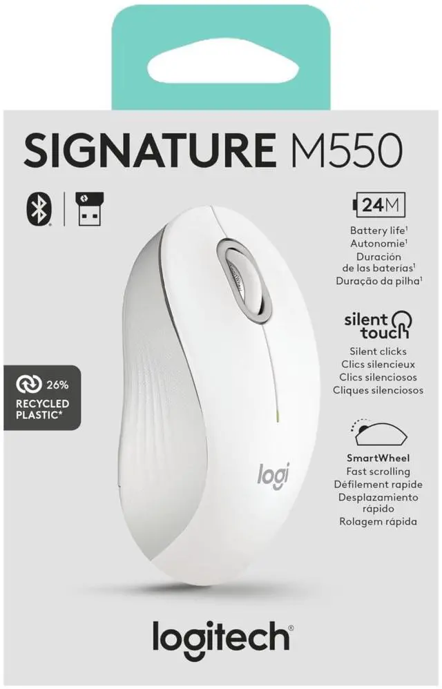 Alt view image 19 of 19 - Logitech Signature M550 Wireless Mouse For Small to Medium Sized Hands 2-Year Battery Silent Clicks Off-white 910006592
