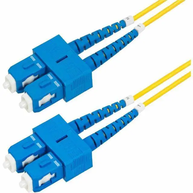 Main image of StarTech 5m 16.4ft SC to SC UPC OS2 Single Mode Duplex Fiber Optic Cable 9/125 40G/100G Low Insertion Loss LSZH Jumper Cord