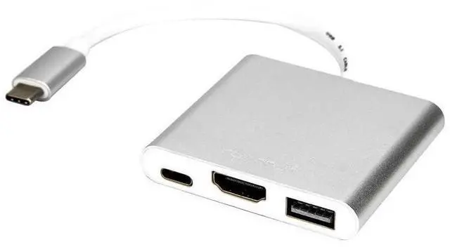 Alt view image 14 of 15 - Rocstor Y10A176-S1 Usb-C To Usb 3.0 Hdmi Usb-C 3.1 Multifunction Adapter 15Cm Silver