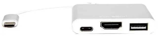 Alt view image 13 of 15 - Rocstor Y10A176-S1 Usb-C To Usb 3.0 Hdmi Usb-C 3.1 Multifunction Adapter 15Cm Silver