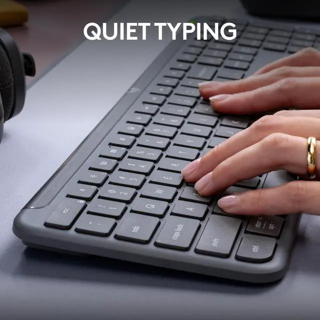 Alt view image 6 of 7 - Logitech Signature Slim K950 Wireless Sleek Keyboard, Switch Between Devices