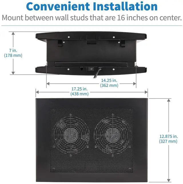 Alt view image 19 of 20 - Tripp Lite Wiring Closet Exhaust Fan 475 CFM NEMA 5-15P Input Black SRCLOSETFAN